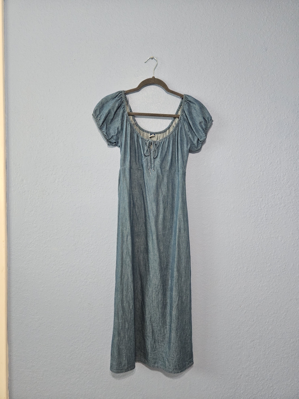 Old Navy Blue Puff-Sleeve Midi Dress